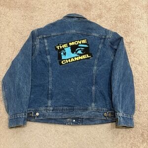 Vintage 90s The Movie Channel Jacket LEE Denim Trucker Size Medium (40) Promo